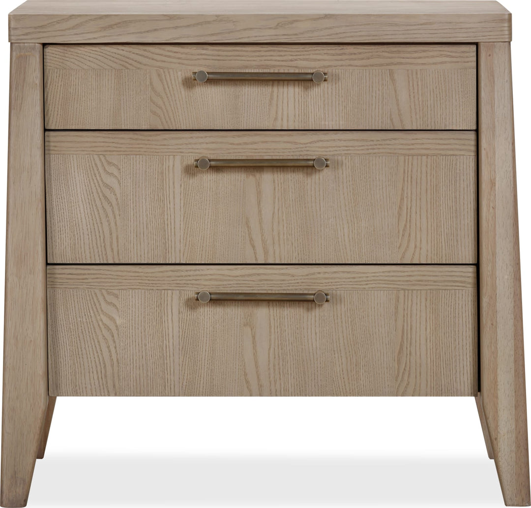 Sumire Three Drawer Ash Wood Nightstand in Ginger – view 3