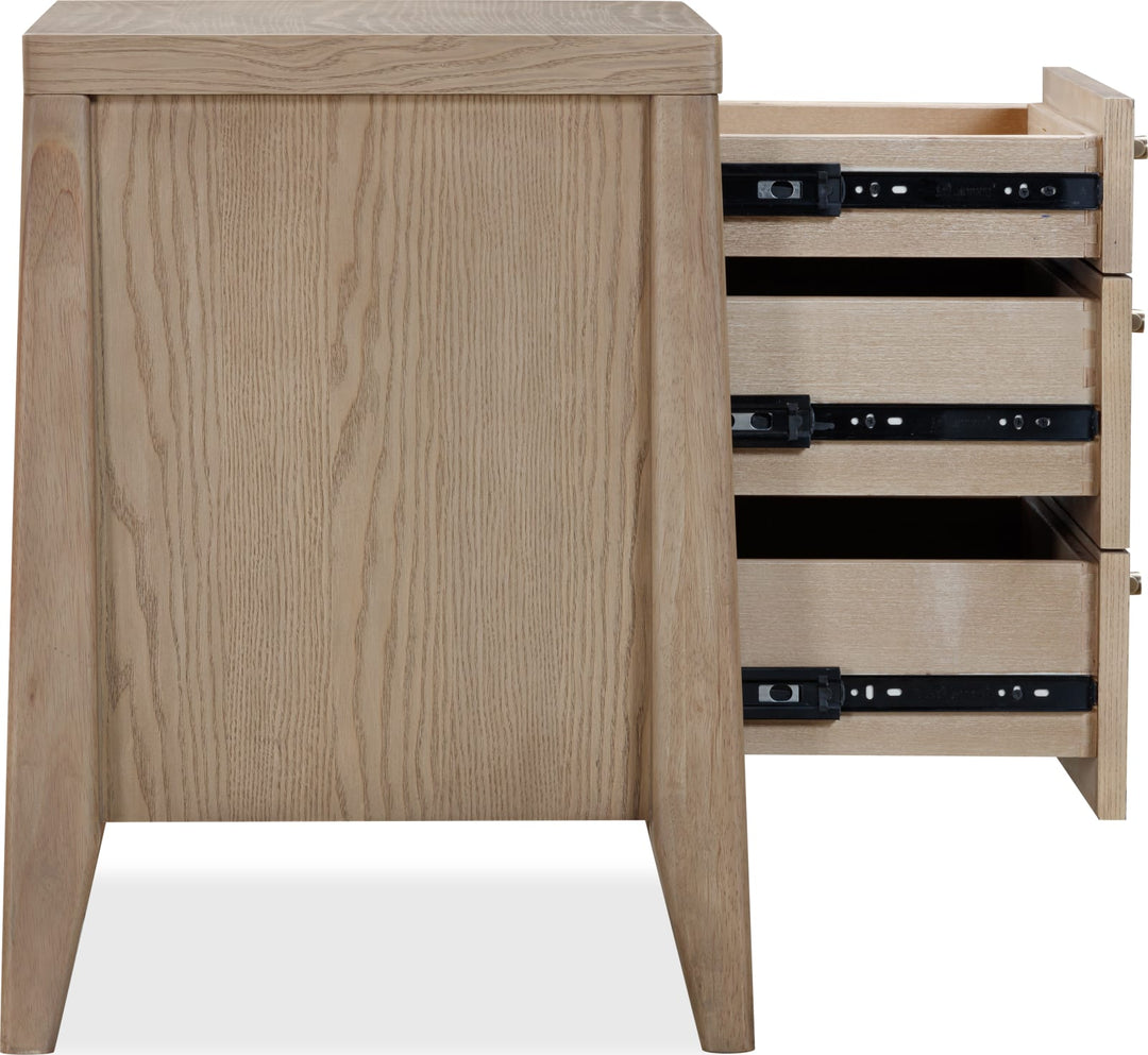 Sumire Three Drawer Ash Wood Nightstand in Ginger – view 4