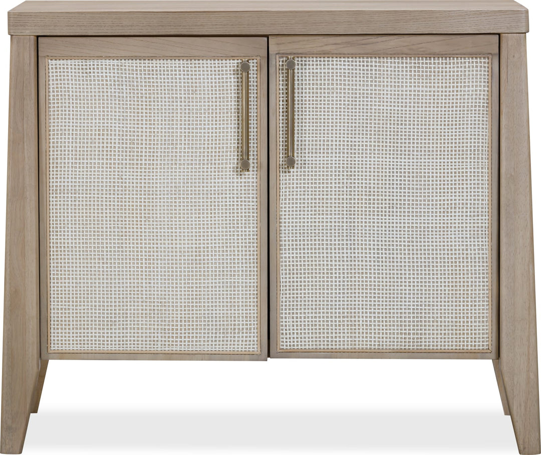 Sumire Two Door Ash Wood Bachelor Chest in Ginger and Natural Cane – view 3
