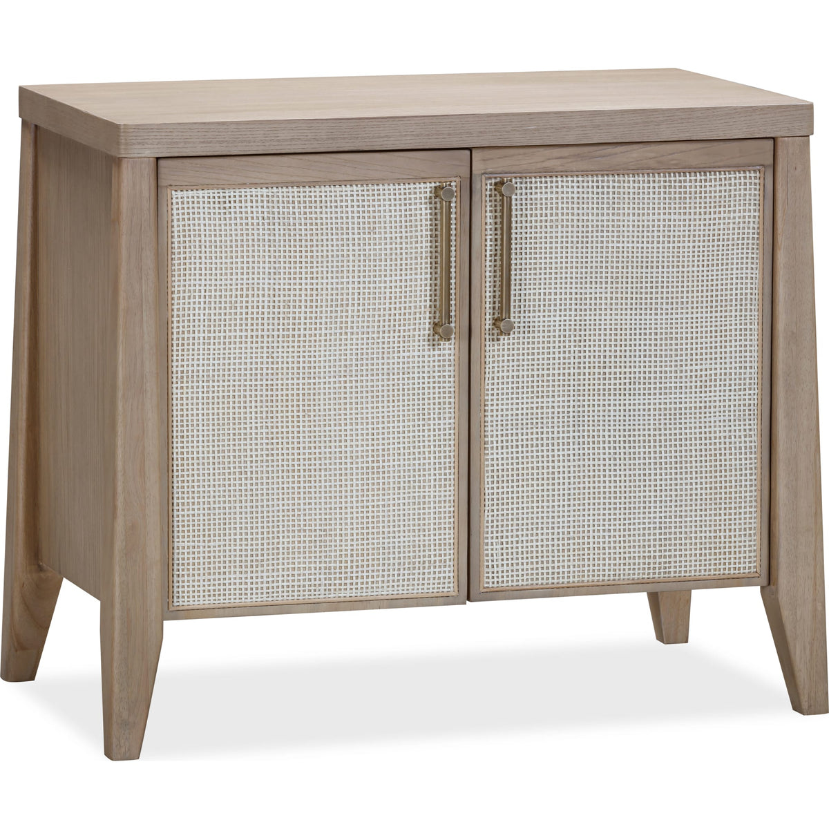 Sumire Two Door Ash Wood Bachelor Chest in Ginger and Natural Grasscloth