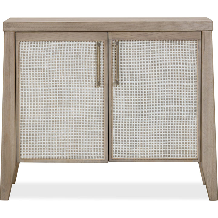 Sumire Two Door Ash Wood Bachelor Chest in Ginger and Natural Grasscloth