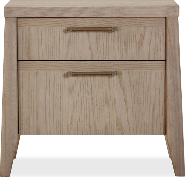 Sumire Two Drawer Ash Wood Nightstand in Ginger