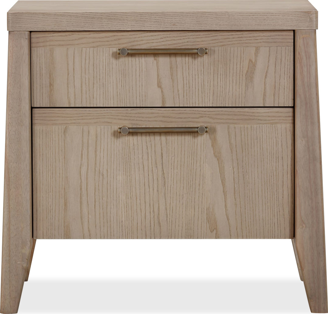 Sumire Two Drawer Ash Wood Nightstand in Ginger