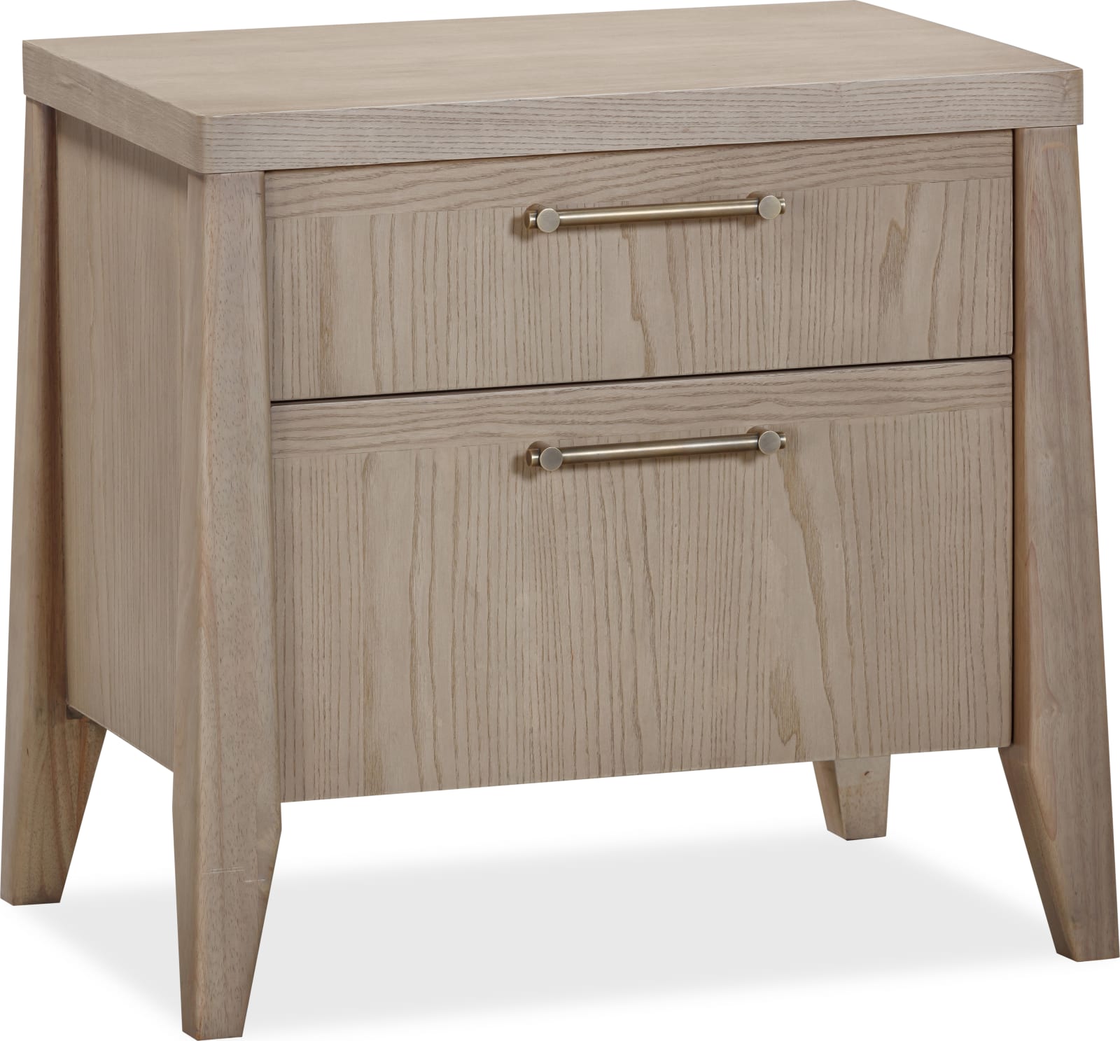 Sumire Two Drawer Ash Wood Nightstand in Ginger – view 2