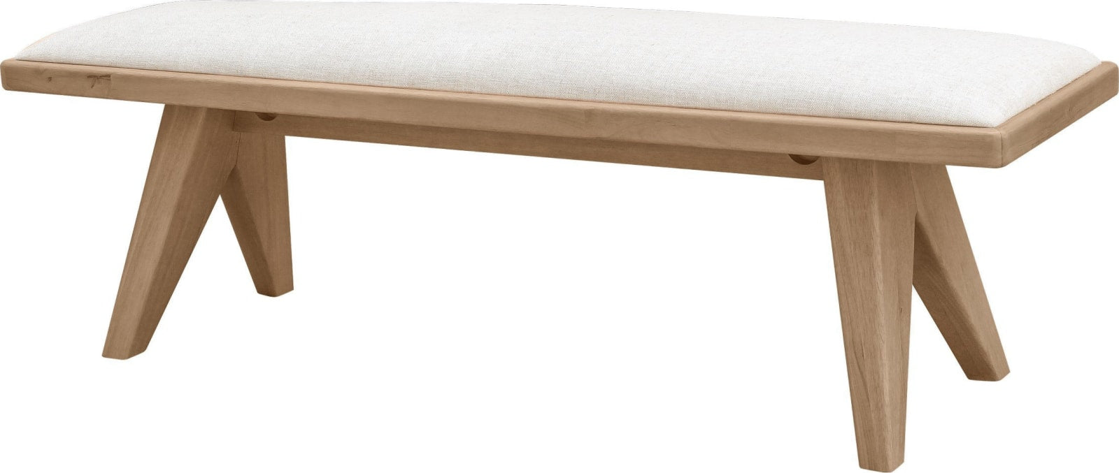 Sumire Upholstered Bench in Ginger and Natural Linen – view 2