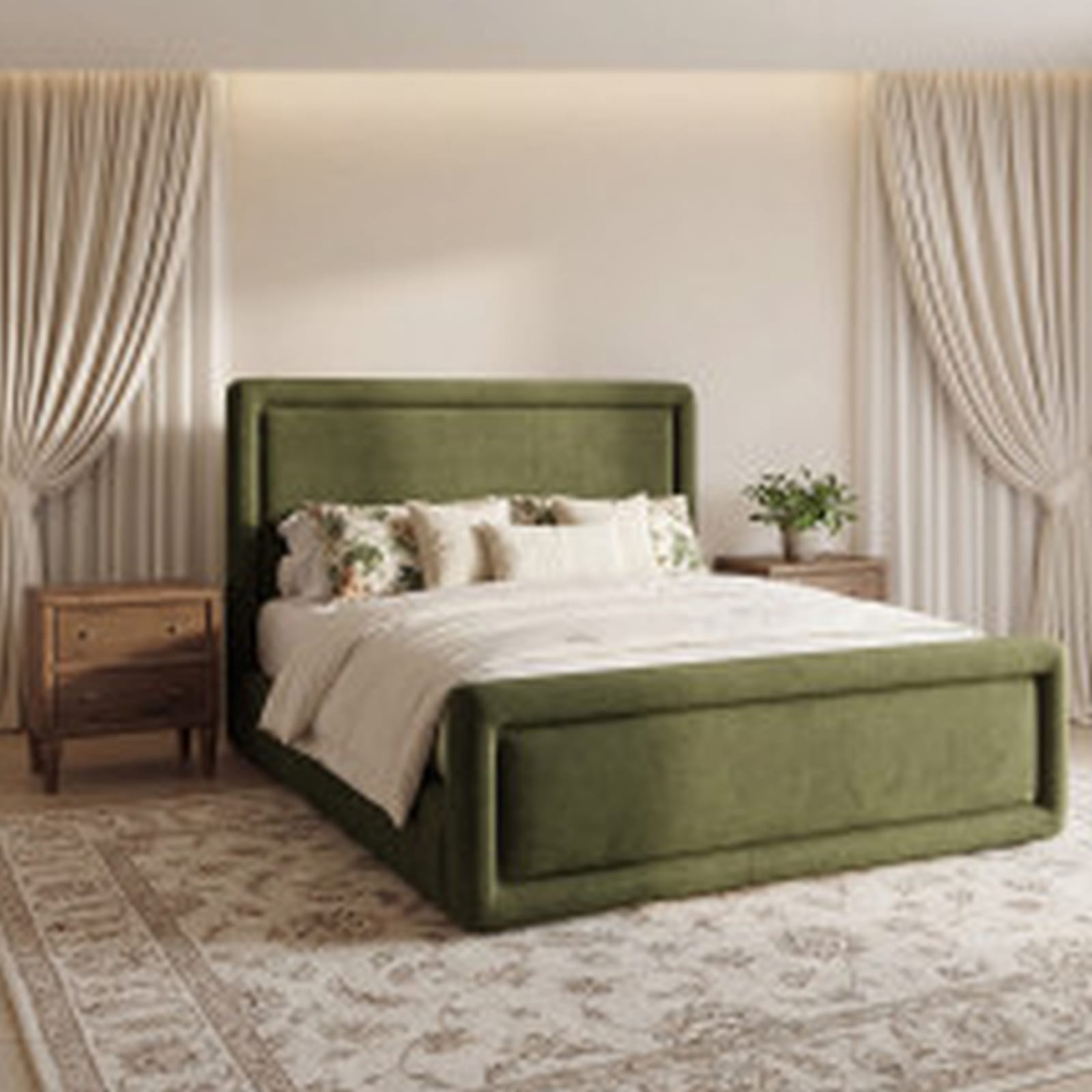 Summit Uph King Bed - Moss