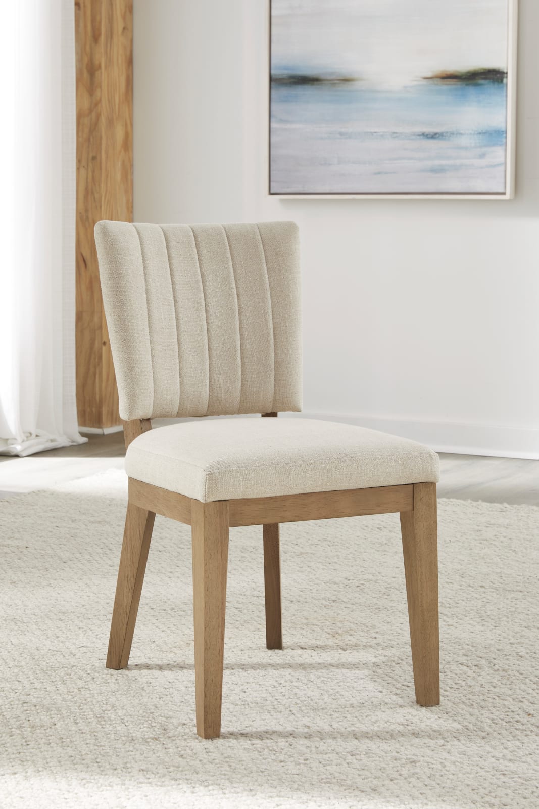 Sumner Channel Back Upholstered Dining Chair in Natural