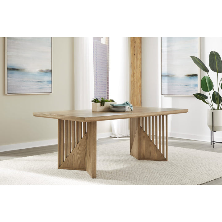 Sumner Double Pedestal Oak Dining Table in Natural