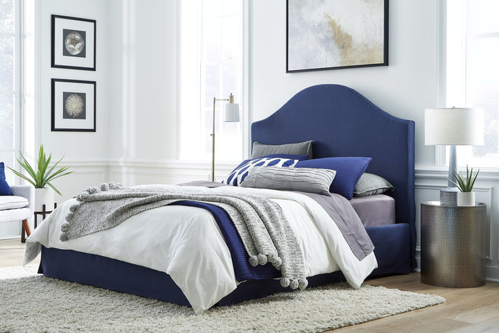 Sur Full-Size Upholstered Skirted Storage Panel Bed in Navy – view 2