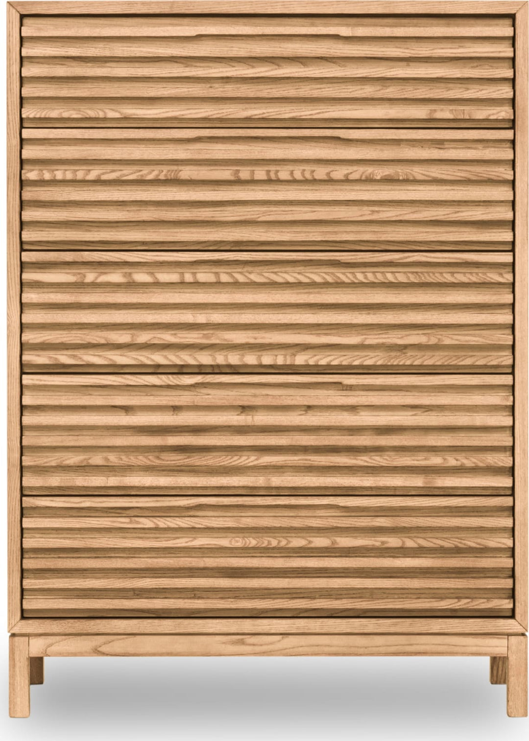 Tanner Five Drawer Ash Wood Chest in Flaxen – view 2