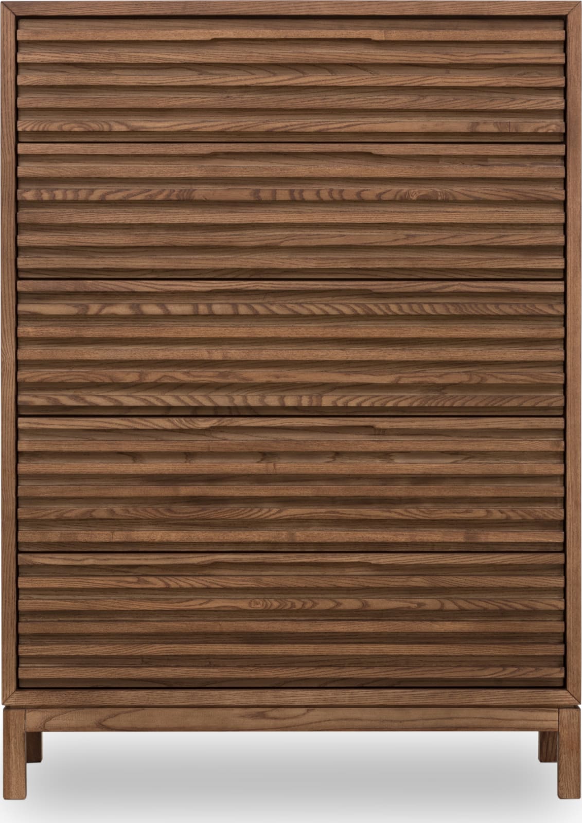 Tanner Five Drawer Ash Wood Chest in Roux – view 2