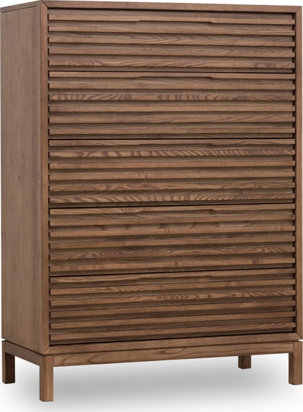 Tanner Five Drawer Ash Wood Chest in Roux – view 3