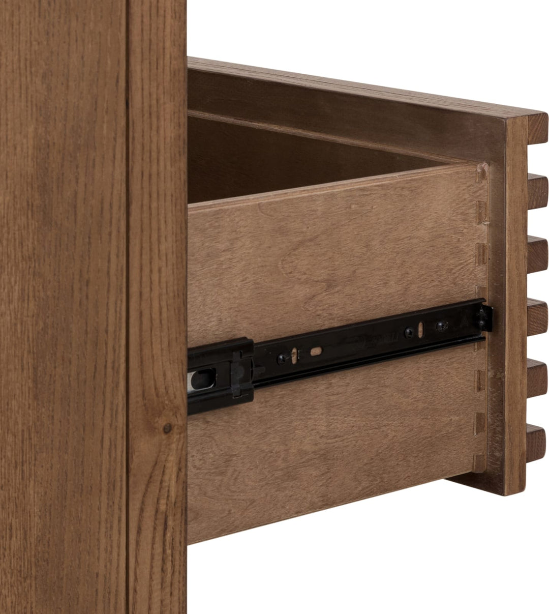 Tanner Five Drawer Ash Wood Chest in Roux – view 4