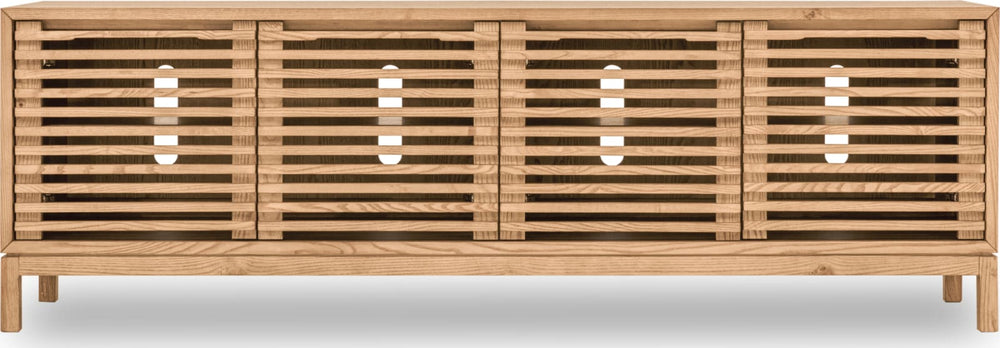 Tanner Four Door Solid Ash Media Console in Flaxen – view 2