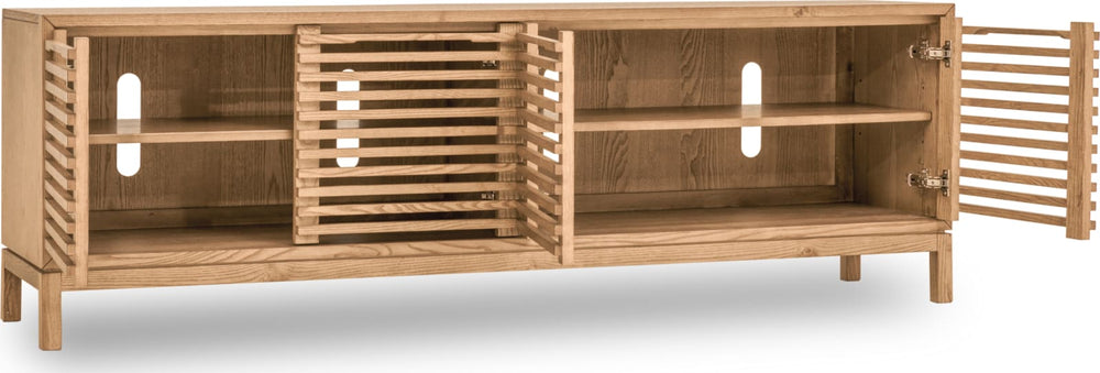Tanner Four Door Solid Ash Media Console in Flaxen – view 4