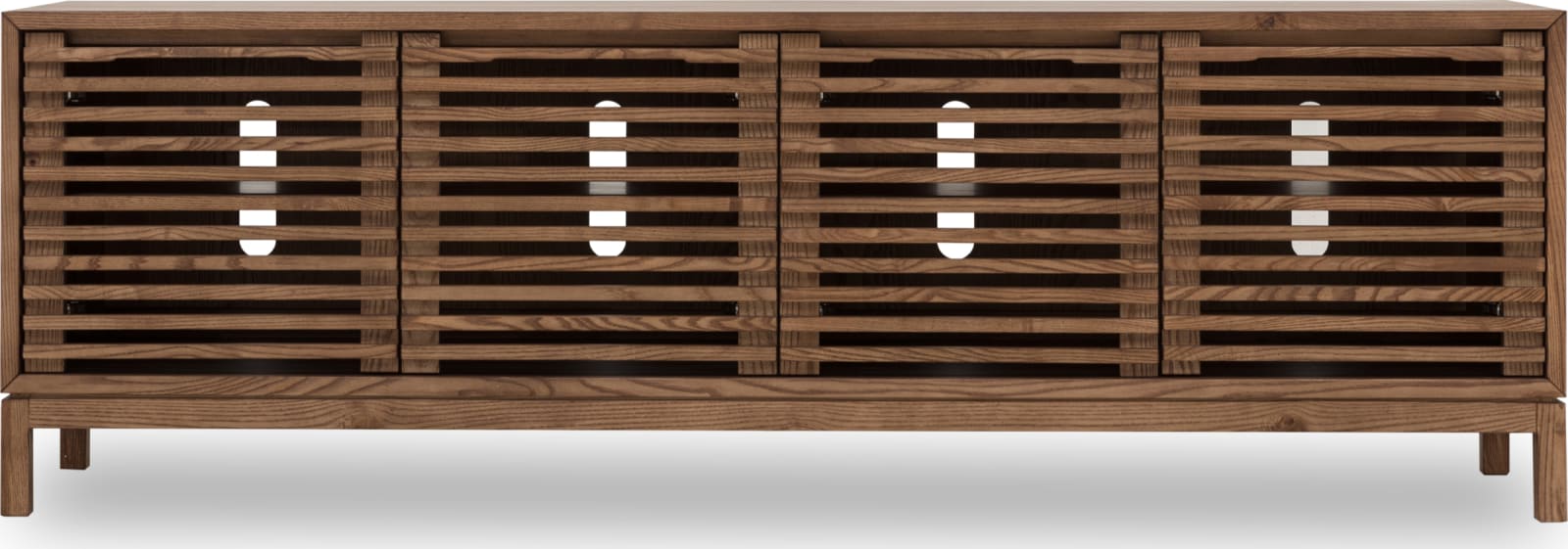 Tanner Four Door Solid Ash Media Console in Roux – view 2