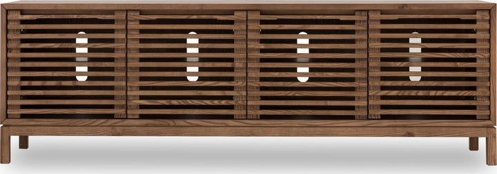 Tanner Four Door Solid Ash Media Console in Roux – view 2