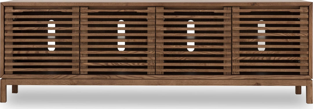 Tanner Four Door Solid Ash Media Console in Roux – view 2