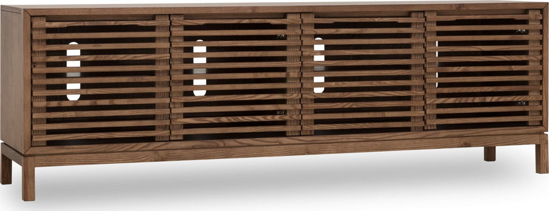 Tanner Four Door Solid Ash Media Console in Roux – view 3