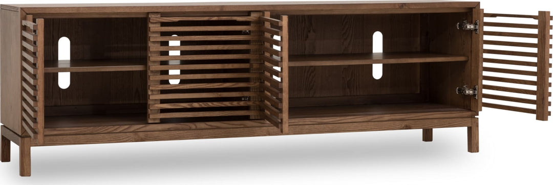 Tanner Four Door Solid Ash Media Console in Roux – view 4