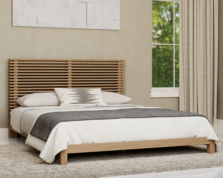 Tanner Full-size Solid Ash Platform Bed in Flaxen