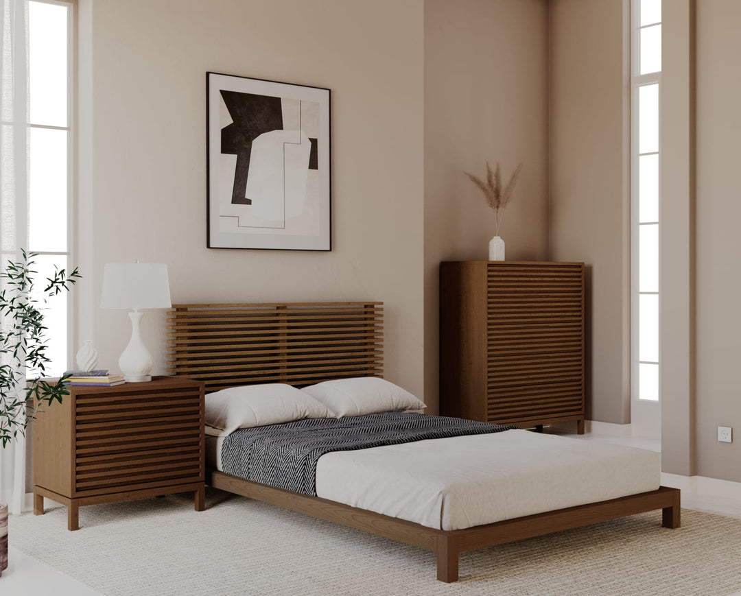 Tanner King-size Solid Ash Platform Bed in Roux – view 7