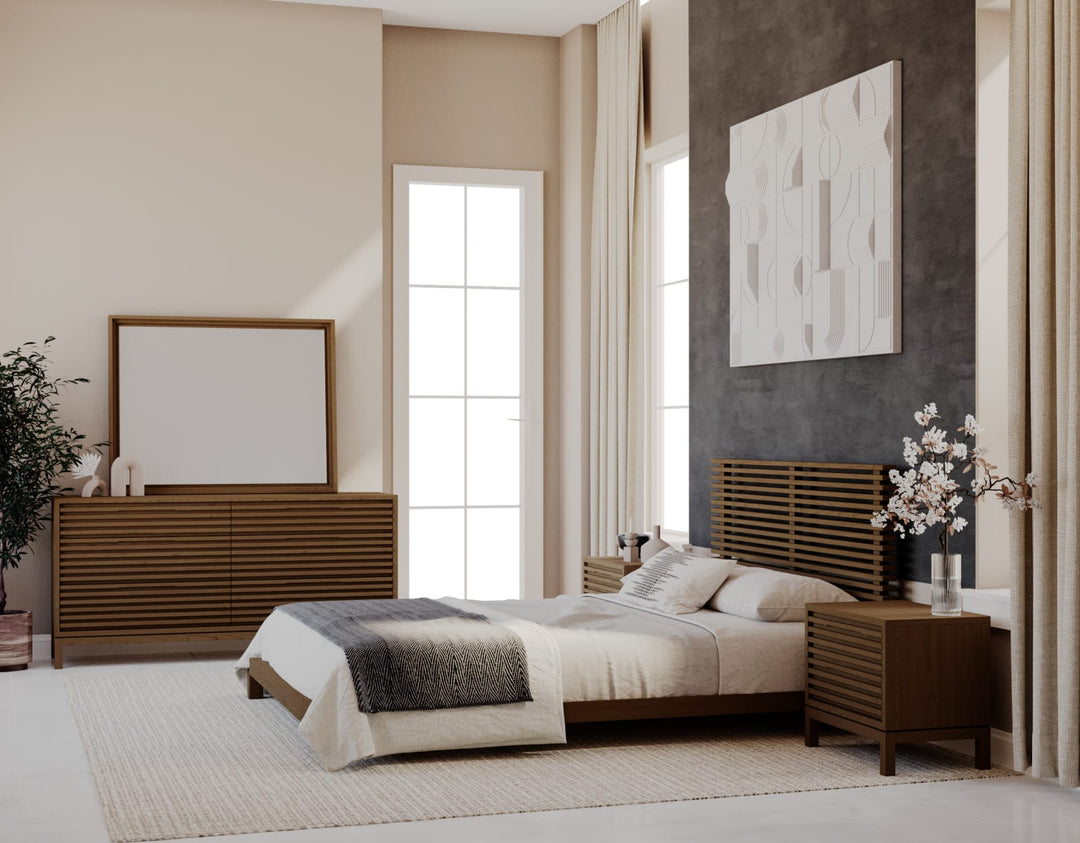 Tanner King-size Solid Ash Platform Bed in Roux – view 8