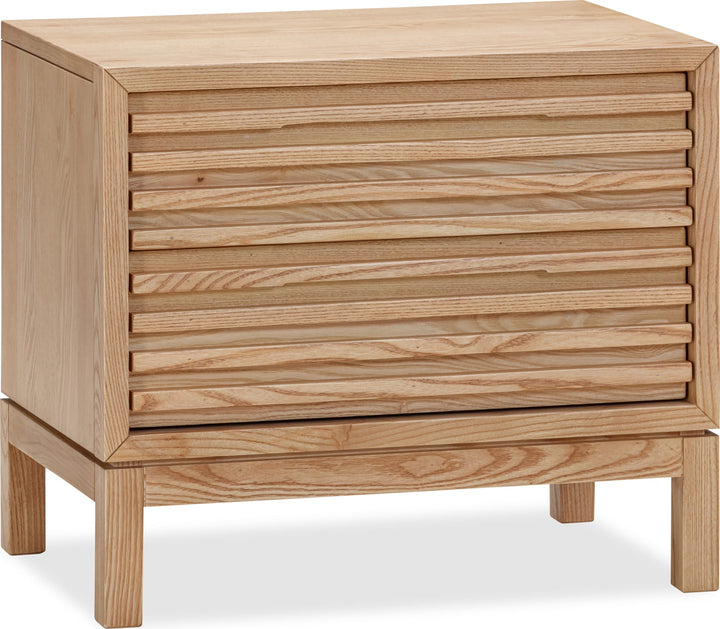 Tanner Two Drawer Ash Wood Nightstand in Flaxen – view 4
