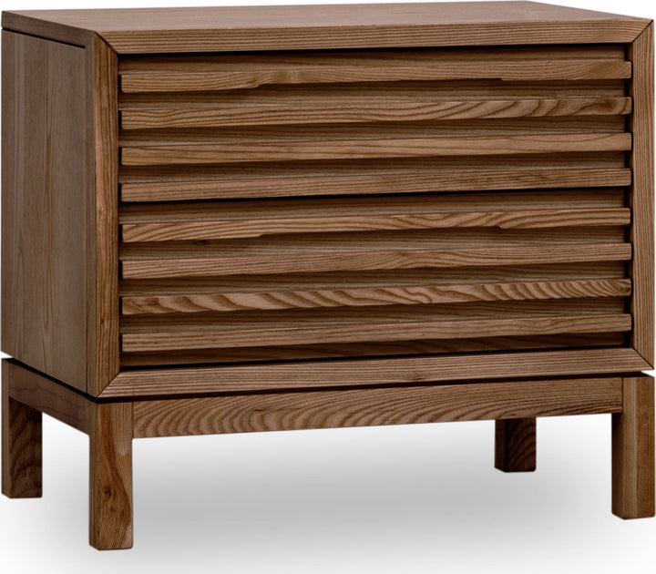Tanner Two Drawer Ash Wood Nightstand in Roux – view 3
