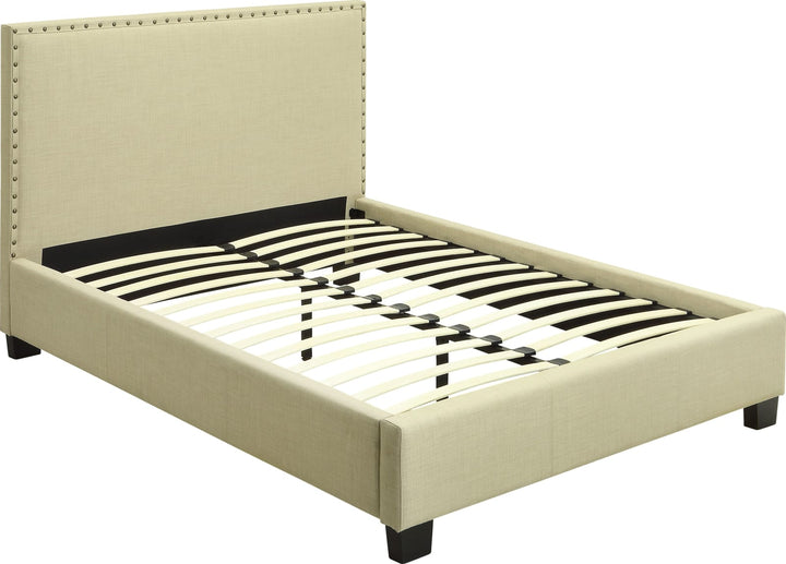 Tavel Full-size Nailhead Platform Bed in Tumbleweed – view 8