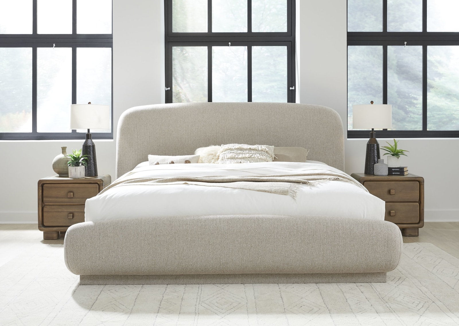 Tirimbina Full-size Chenille Upholstered Platform Bed in Hyena – view 2