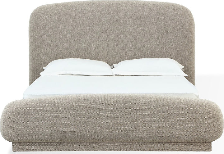 Tirimbina California King-size Chenille Upholstered Platform Bed in Hyena – view 4
