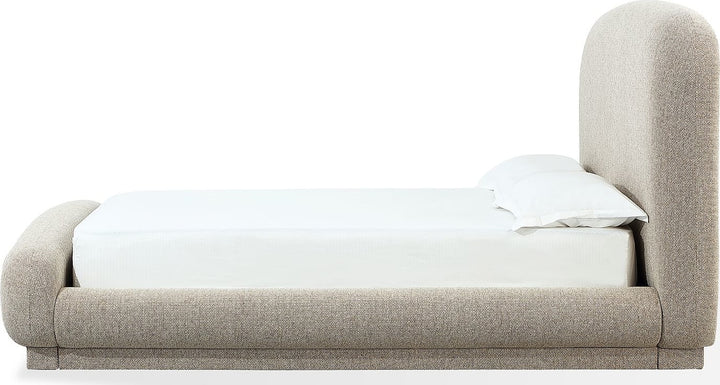 Tirimbina California King-size Chenille Upholstered Platform Bed in Hyena – view 5