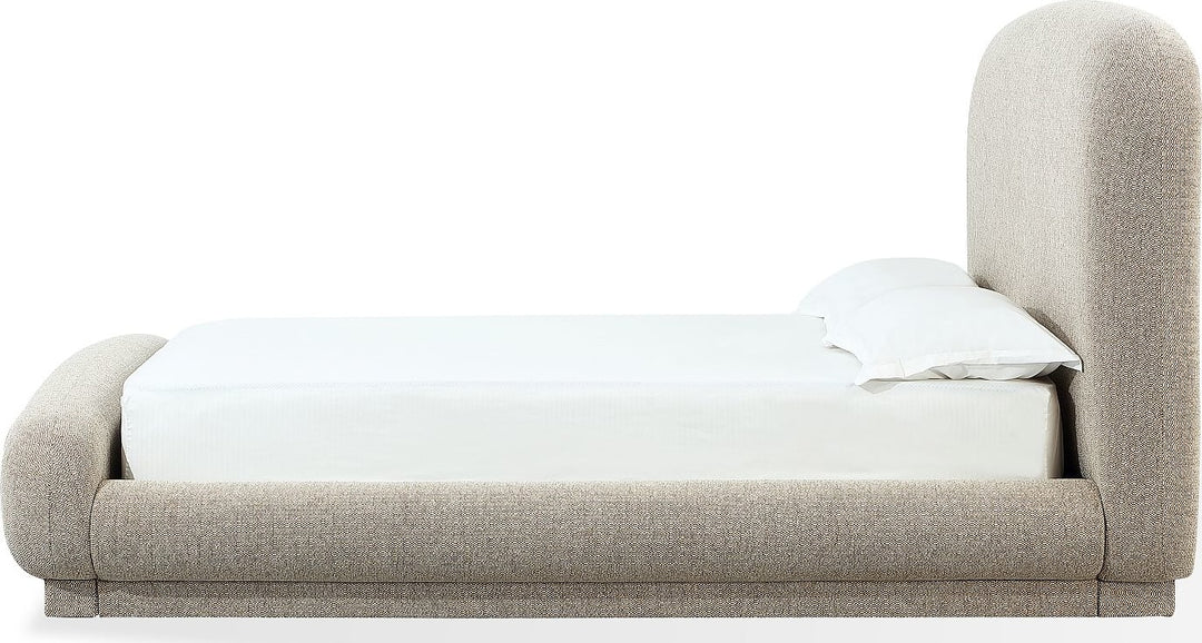 Tirimbina California King-size Chenille Upholstered Platform Bed in Hyena – view 5