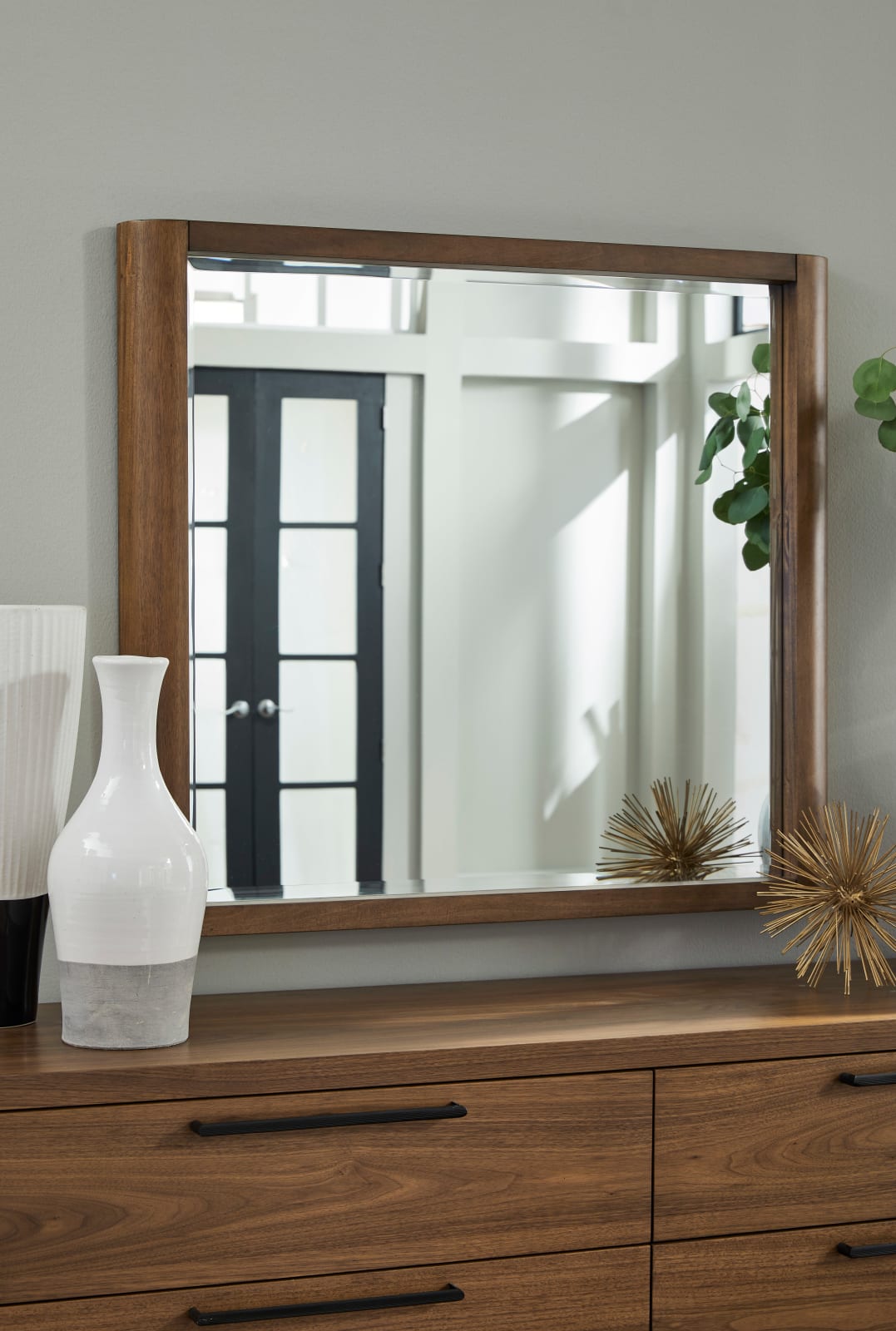 Totes Beveled Glass Wall or Dresser Mirror in English Walnut