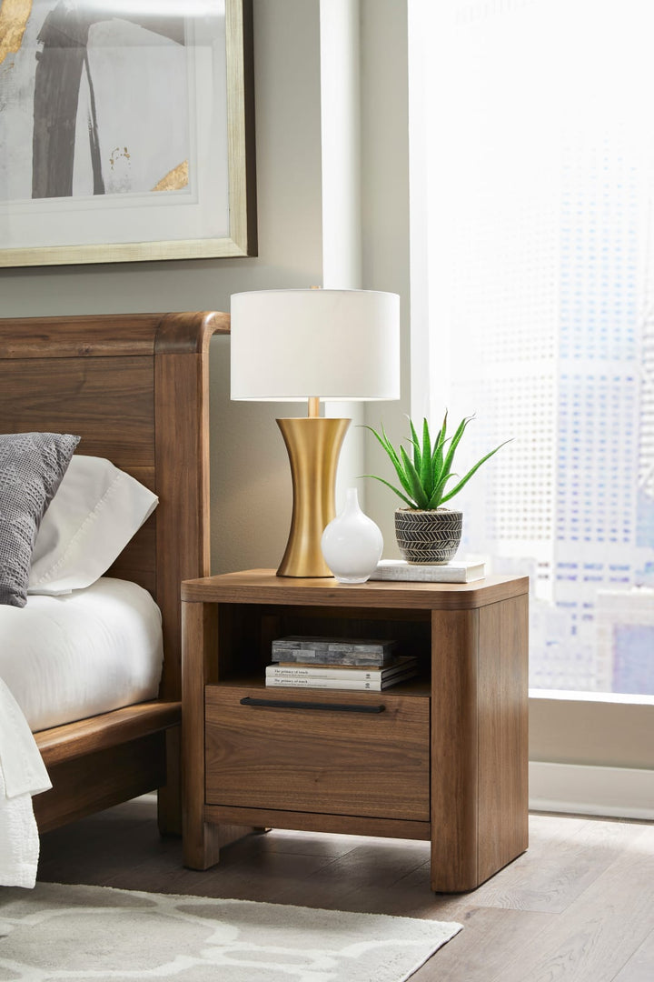 Totes One Drawer Nightstand in English Walnut