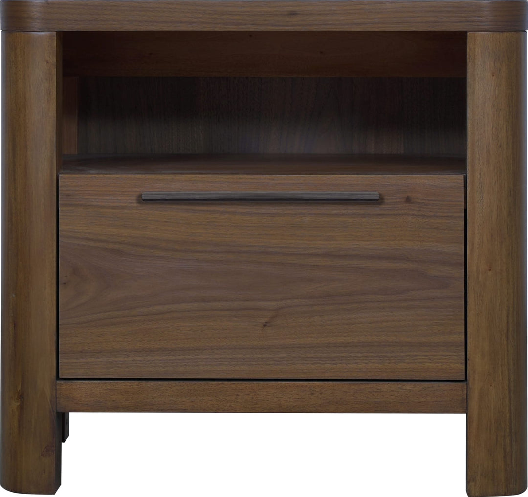 Totes One Drawer Nightstand in English Walnut – view 2