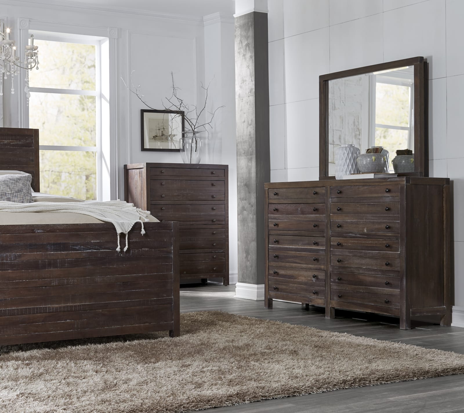 Townsend Eight Drawer Solid Wood Dresser in Java – view 2