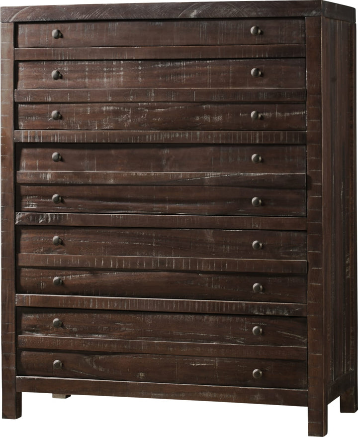 Townsend Five Drawer Solid Wood Chest in Java – view 7