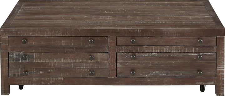 Townsend Solid Wood Castered Coffee Table in Java – view 5