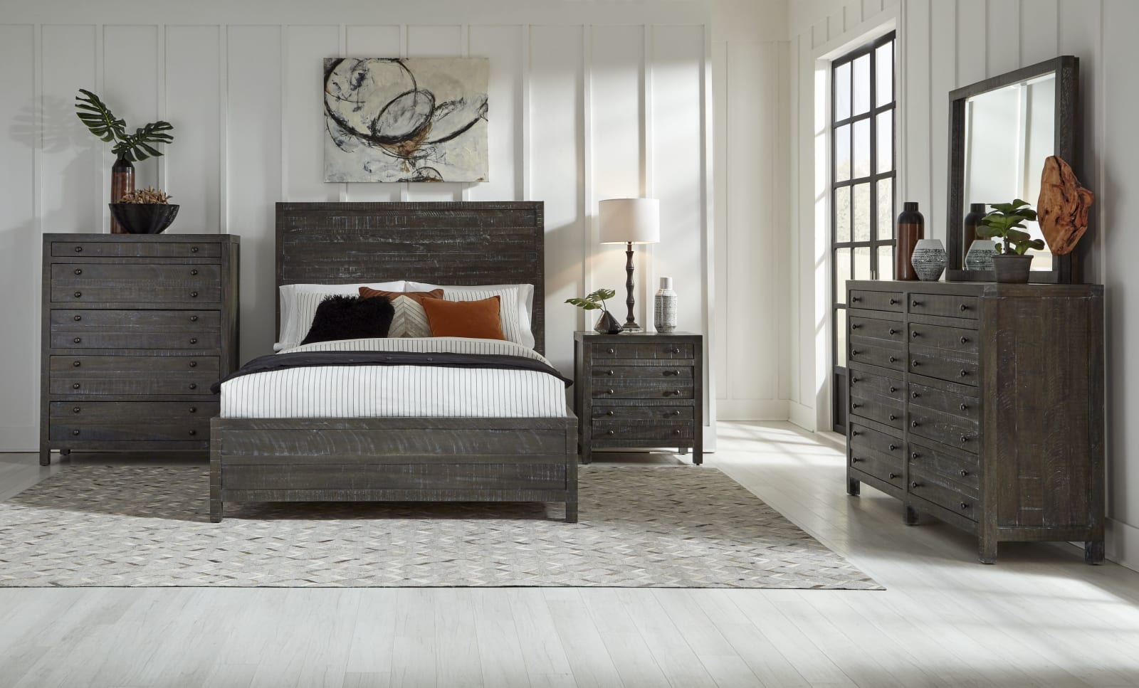 Townsend Solid Wood Five Drawer Chest in Gunmetal (2024) – view 2