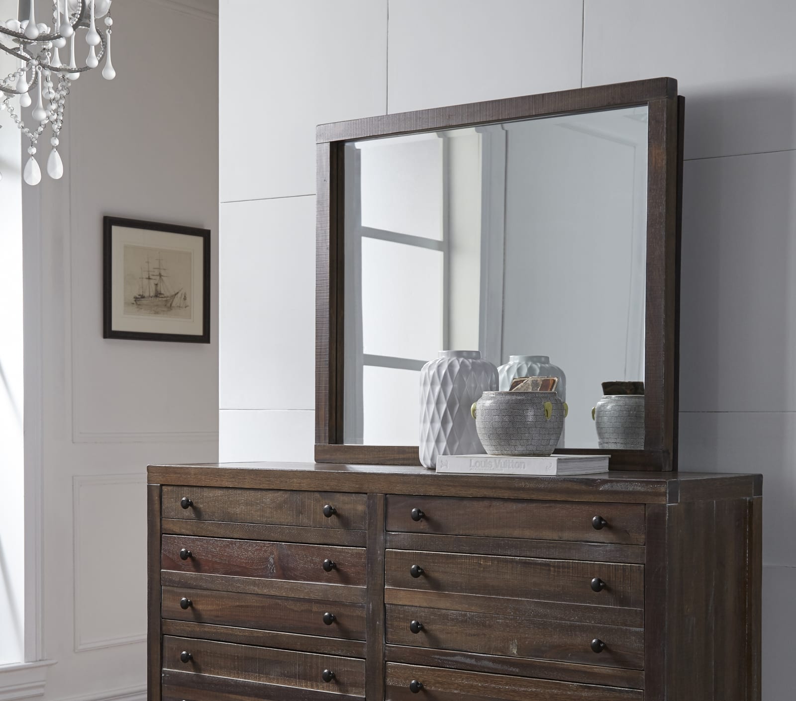 Townsend Solid Wood Mirror in Java
