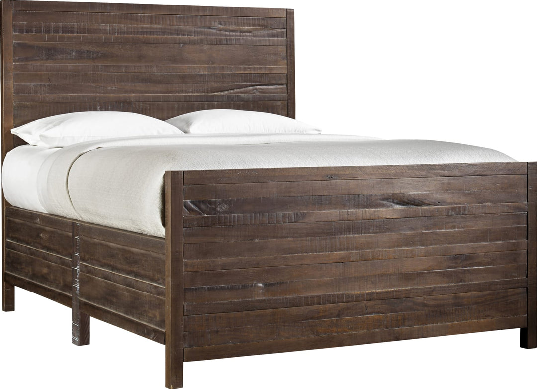 Townsend California King-size Solid Wood Panel Bed in Java – view 5