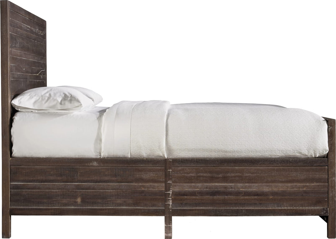 Townsend California King-size Solid Wood Panel Bed in Java – view 6