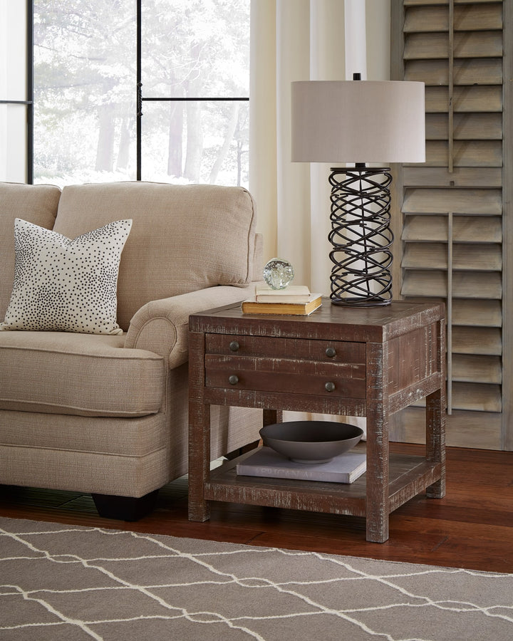 Townsend Solid Wood Side Table in Java