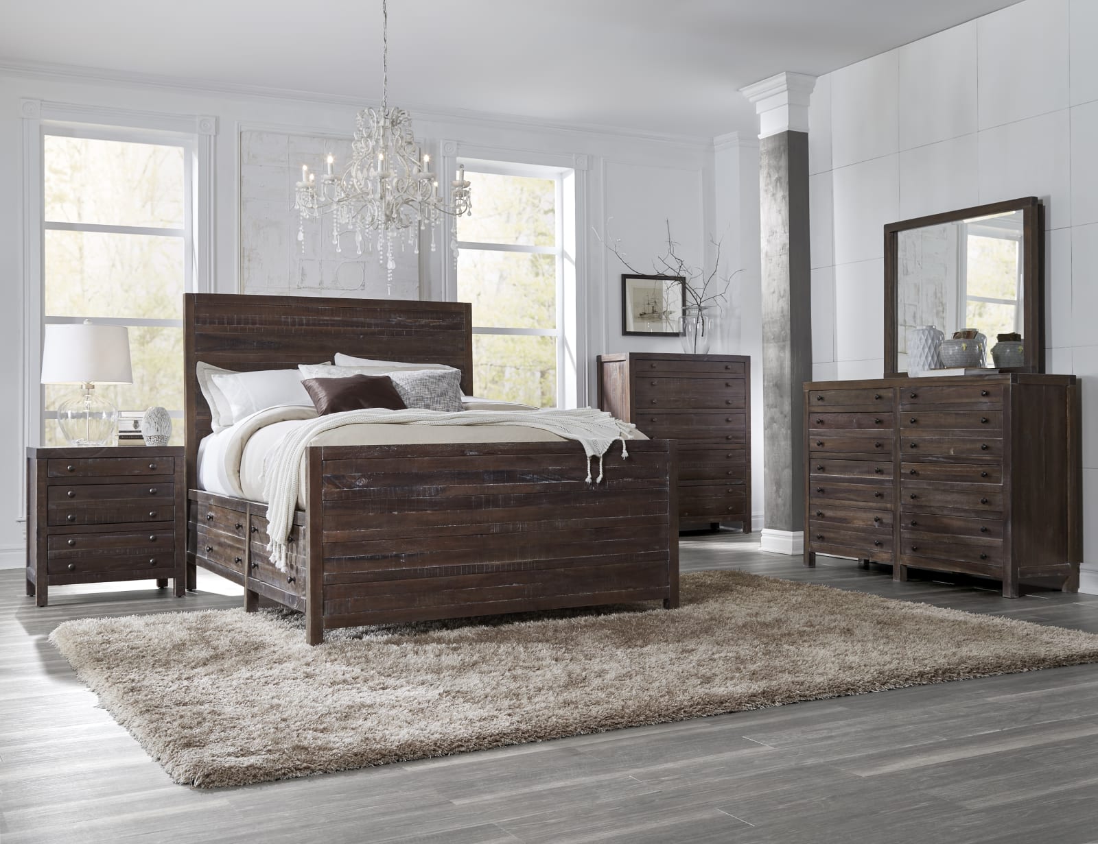 Townsend California King-size Solid Wood Storage Bed in Java – view 2