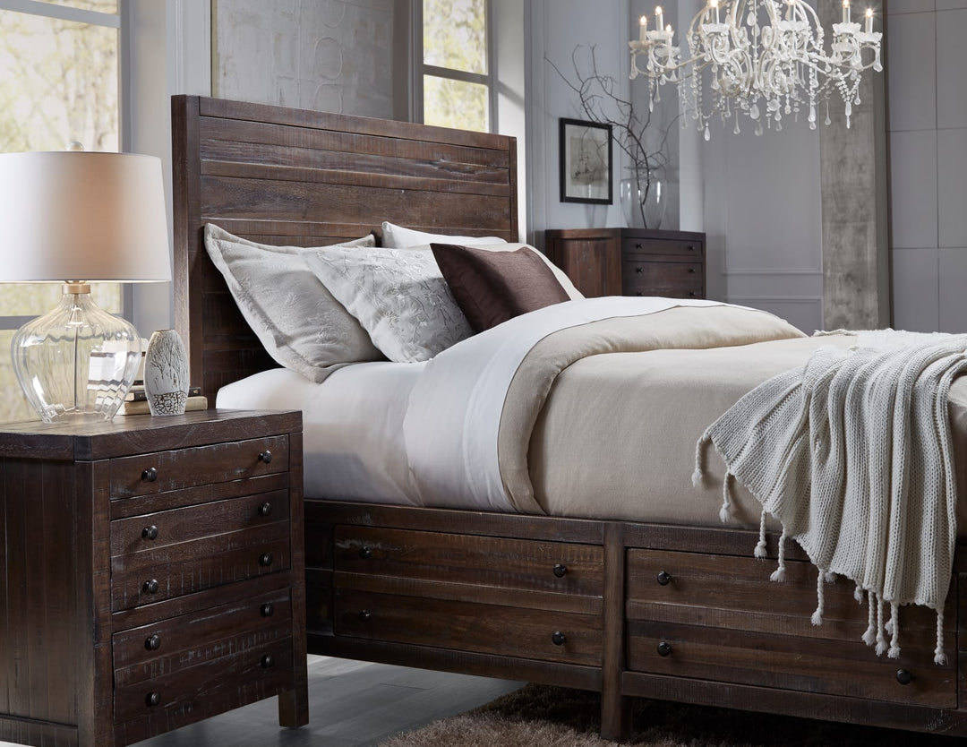 Townsend California King-size Solid Wood Storage Bed in Java – view 3