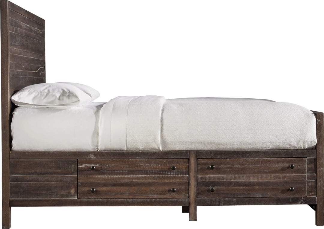 Townsend Queen-size Solid Wood Storage Bed in Java – view 7