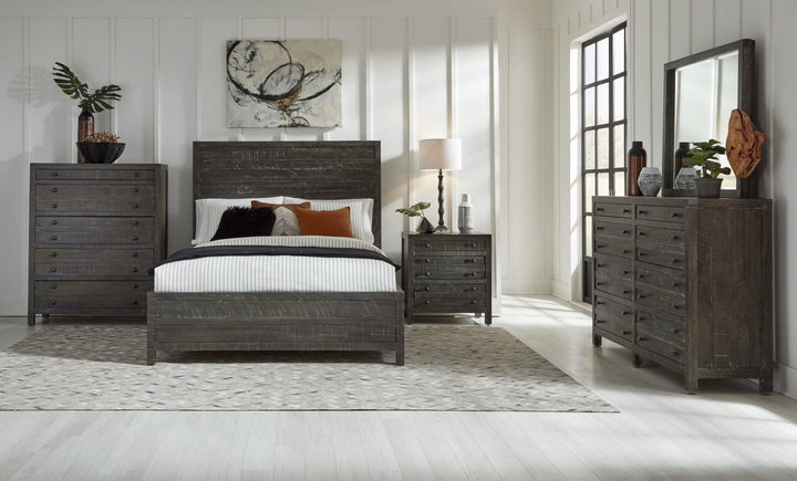Townsend Solid Wood Three Drawer Nighstand in Gunmetal – view 2