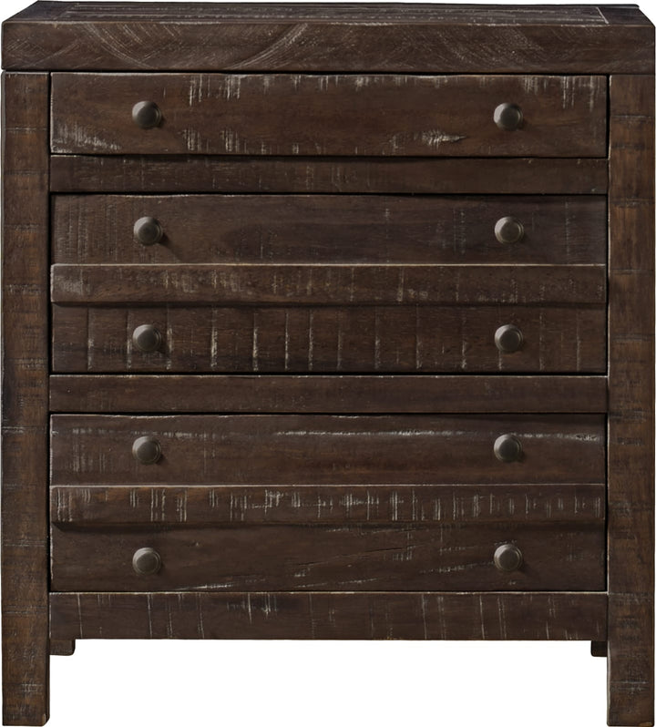 Townsend Three Drawer Solid Wood Nightstand in Java – view 3